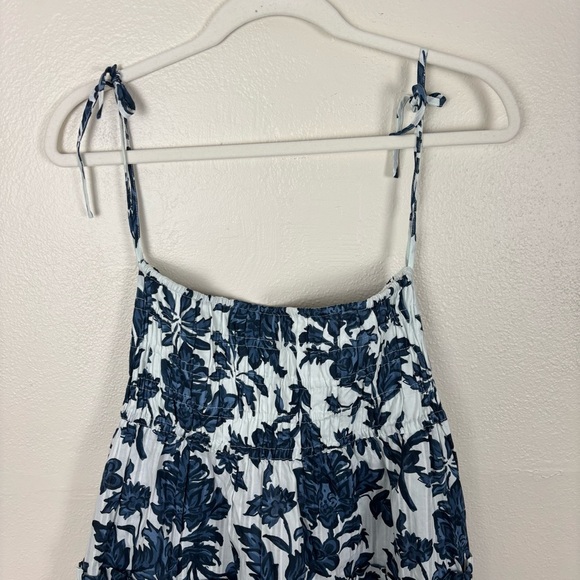 Super Natural By Secret Mission Ellie Blue Floral Tiered Skirt Size Large New - Picture 3 of 9